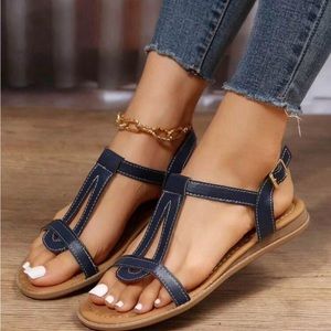 Navy Sandals Size 10